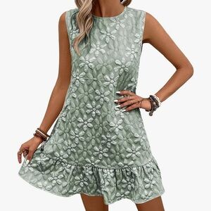 Elegant Green Sleeveless Dress
